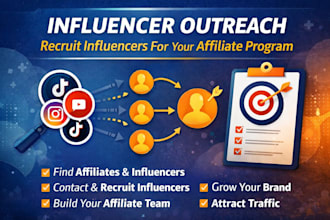 do influencer outreach and recruit influencers for affiliate program