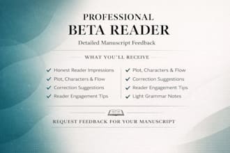 beta read romance, fantasy, horror, thriller, fiction and non fiction
