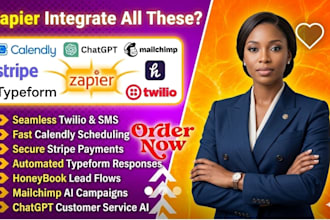 zapier integrate twilio honeybook typeform stripe calendly chatgpt mailchimp