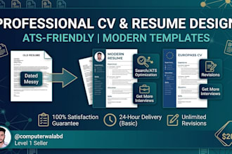 design professional resume and europass CV with customize