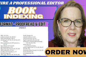 create a professional back of book index or book indexing for your book