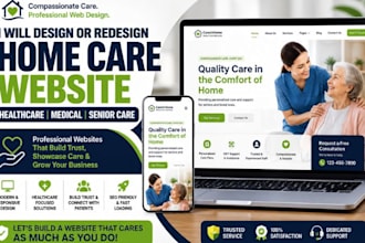 design or redesign home care website, healthcare, medical, senior care website