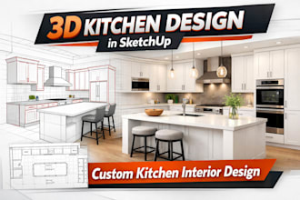 create realistic 3d kitchen designs and kitchen interior renderings