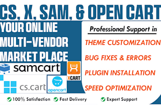 create cs cart x cart opencart samcart multivendor online marketplace setup