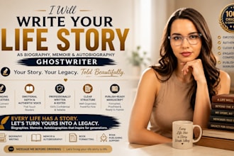 write your life story as biography, memoir, autobiography nonfiction ghostwriter