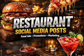 design restaurant social media posts and food ads