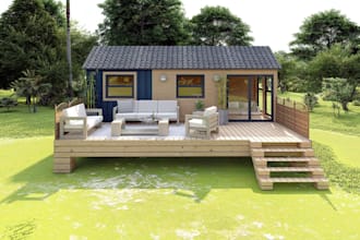 luxury tiny house trailer design,mobile home,3d floor plan,cabin house rendering