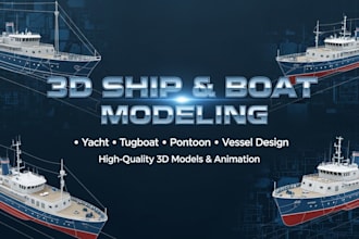 3d ship model 3d boat 3d yacht design pontoon hull 3d tugboat vessel