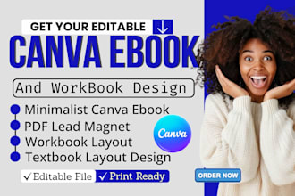design editable minimalist canva ebook layout, pdf lead magnet freebie workbook