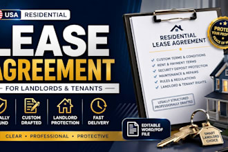 draft USA residential lease agreement for landlords and tenants