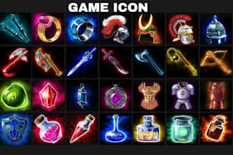 create 2d game icons, props, items, and other assets for your game projects