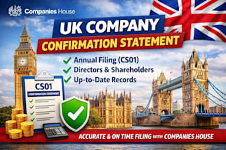 prepare and file UK company confirmation statement with companies house