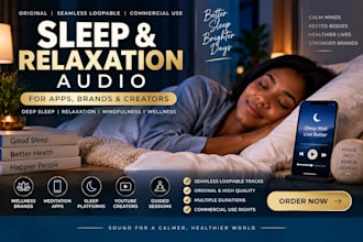 create seamlessly loopable sleep music for wellness app, brand and channel