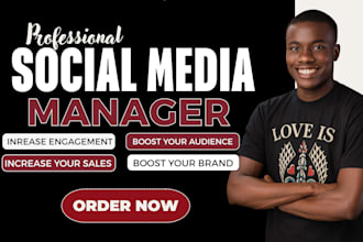 be your social media manager, social media setup, social media post design