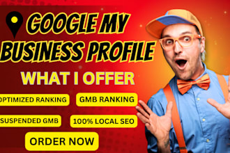 do google my business set up, instant verification, local seo top ranking gmb
