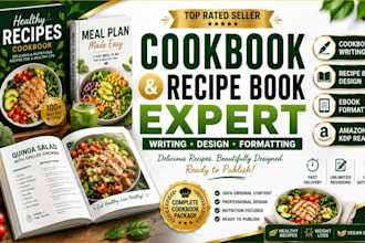 do meal plan cookbook design, kdp cookbook cover, canva cookbook recipe design