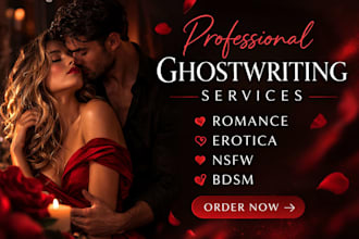 write your custom romance kinky and erotic stories or ghostwrite fiction