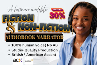 narrate memoir fiction book for acx in british or american accent