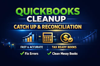 do expert quickbooks cleanup, catch up, setup and tax ready books