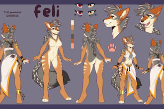 draw furry nsfw art, fursona ref sheet, hybrid oc, and anime furry character