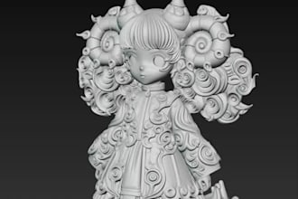 carve out 3d printable model, anime style character, home decor, 3d print toys