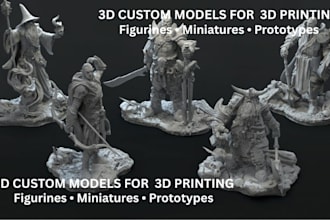 design custom 3d models for 3d printing, figurines, miniatures, and prototypes