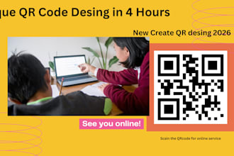 desing custom profeessional qr code with logo in 4 hrs