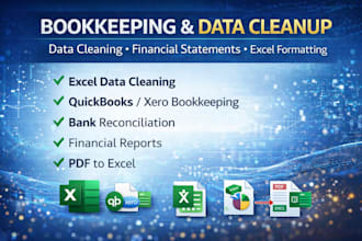 clean data, create schedules, and draft financial statements