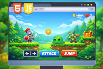 develop a 2d or 3d HTML5 and javascript game for browers