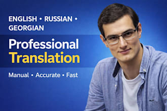 translate english russian and georgian manually and professionally