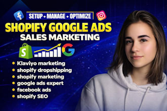 increase shopify dropshipping sales with google ads, facebook ads SEO marketing