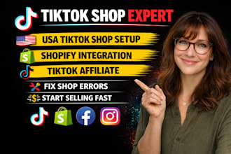 setup USA tiktok shop shopify dropshipping tiktok affiliate and fix tiktok shop