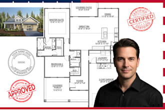 licensed architect permit drawing architectural plan architect stamp