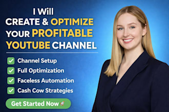 create and setup a fully optimized profitable youtube channel