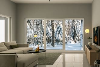 create photorealistic 3d living room interior design renders
