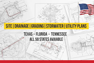 site drainage grading stormwater and utility plan in texas florida tennessee