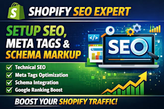 setup shopify SEO, meta tags, schema markup and technical