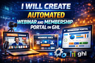 create automated webinar and membership portal on ghl