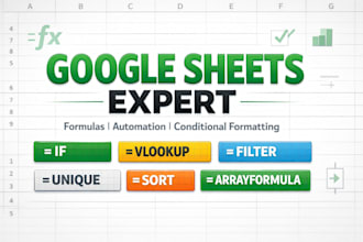 create advanced google sheets formulas, conditional formatting, and automation