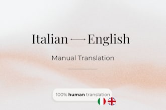 manually translate italian to english and english to italian