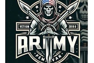 design high quality army, military mascot logo