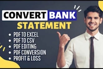 do reconcile bank statement PDF to excel, editable format