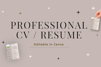 design a modern professional and aesthetic resume template CV
