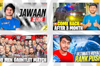 design eye catching gaming irl and viral you tube thumbnails