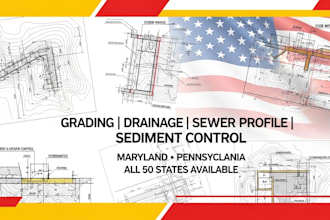 grading drainage and sewer profile plan , sediment control maryland pennsylvania