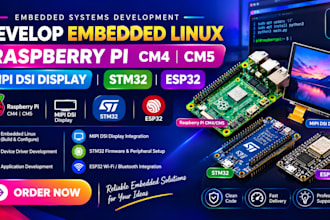 develop embedded linux raspberry pi cm4 cm5 mipi dsi display stm32 esp32