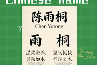 craft a meaningful chinese name with cultural story for baby, brand, or personal
