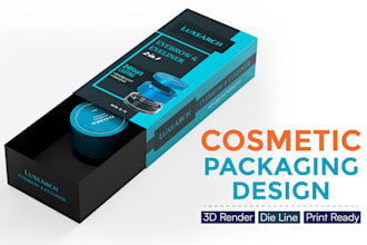 design luxury cosmetic and skincare packaging with 3d render