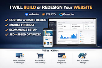 build or redesign webador strato website builder gambio ecommerce website design
