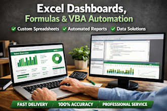 create advanced excel dashboards, formulas, macros